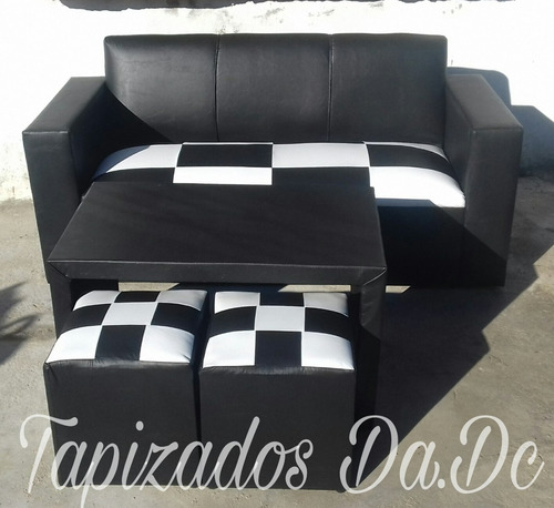 Sillón 3 Cuerpos Con Mesa Y Puff