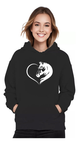 Poleron Caballo Love  Heart   Horse Lover  Moda Mujer