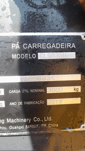 Pa Carregadeira Liugong 835h 2019 Caç 2m³ Unico Dono Top!
