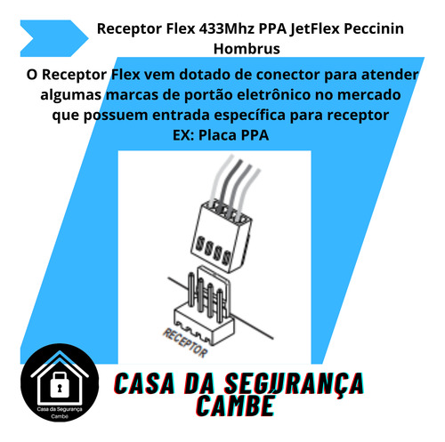 Receptor Flex 433 Mhz Com Conector Placa Ppa Jetflex Rossi