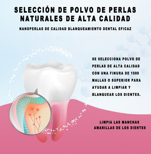 Eliminación De Manchas Polvo Blanqueador Dientes Uva Menta