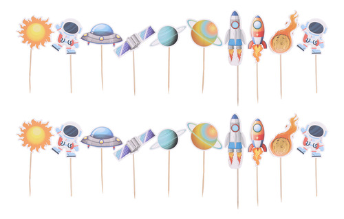 Decoración Planet Para Cupcake Con Diseño De Astronauta, 20