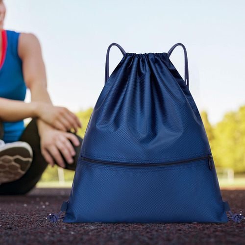 2 Mochila Deportiva Con Cordón, Mochila Práctica Azul