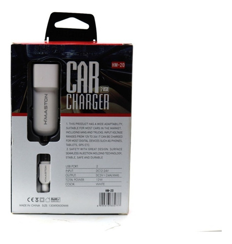 Carregador Veicular Rápido Tomada Acendedor Micro Usb V8 12w Cor Branco