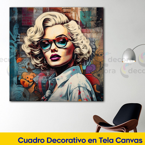 Cuadro Canvas Marilyn Monroe Pop Art Abstracto 90x90 Arte3