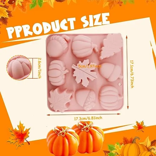 Molde De Silicona 3d Con Forma De Calabaza Para Otoño, 2 Uni