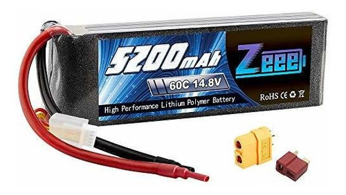 Zeee 148 V 5200 Mah 60c 4s Rc Lipo Bateria Con (xt60 Y Conec