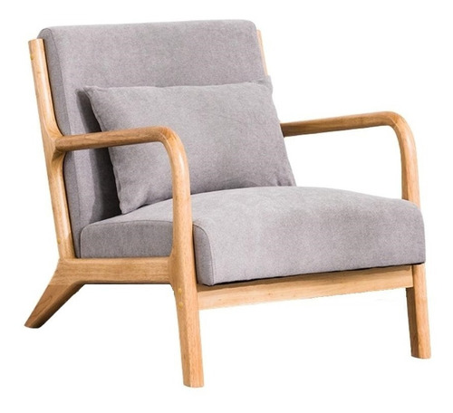 Sitial Poltrona Silla Gris Con Almohada Cojín