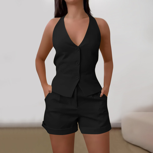 Traje Sin Mangas De Color Para Mujer Top Sin Mangas Con Cuel