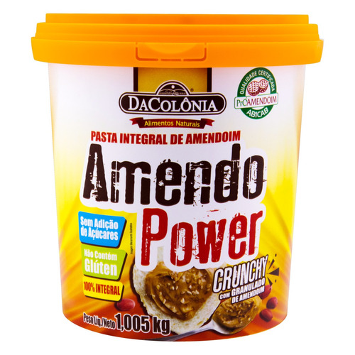 Pasta de Amendoim Crunchy Integral DaColônia Amendo Power Pote 1,005kg