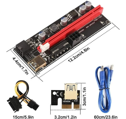 Riser 1x A 16x V 009s Pci-e Cable Usb3.0 Cripto Mineria Rig