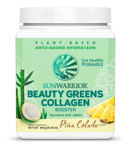 Sunwarrior Beauty Greens Piña Colada 300 Gr Biotina