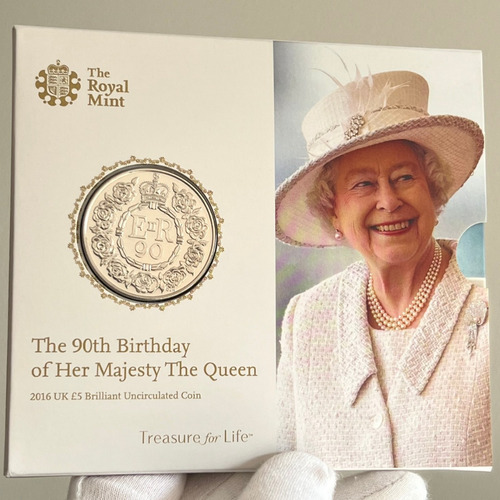 Moeda 2016 90 Anos Rainha Elizabeth Ii Lacrada No Encarte