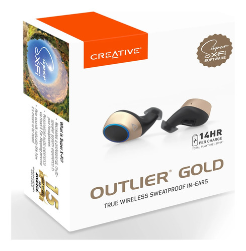 Audifonos Inalambricos Bluetooth Creative Outlier Gold 39hrs