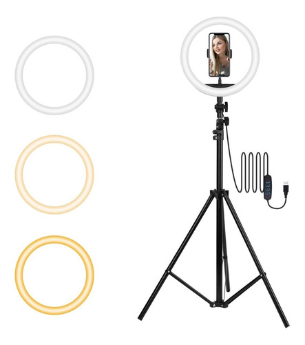Anillo De Luz Para Selfie De 10 Pulgadas Con Trípode Led