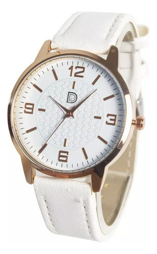 Reloj Pulsera De Cuero Blanco Para Mujer