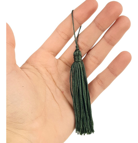 Pingente De Seda Tassel - Franja - Verde Musgo - C/50 Nybc