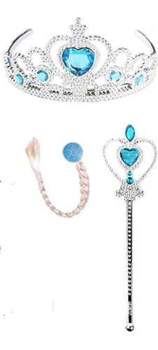 Imagen 4 de 6 de Vestido De Frozen , Talle S,m Y L,+ Trenza, Cetro Y Corona