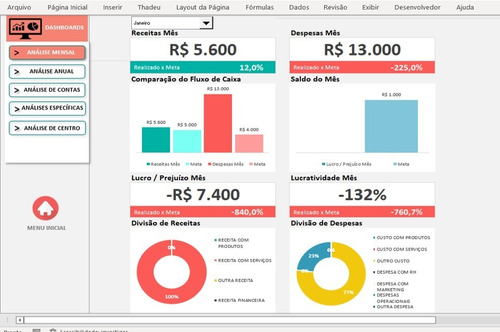 Planilha Financeira Com Relatório Excel + Bonus