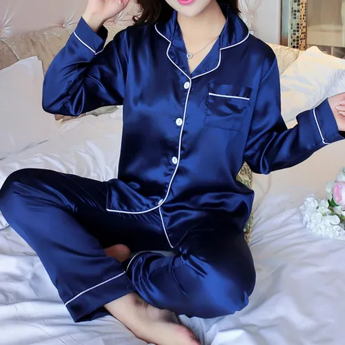 Conjunto De Pijama De Seda Para Mujer, Pijama, Ropa De Dormi