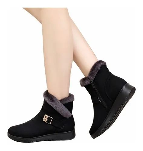 Botas Cortas C lidas De Mujer De Color Liso Con Suela Blanda