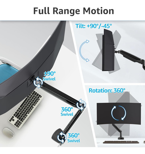 Mountup Brazo Para Un Monitor Ultrawide Para Pantallas De...