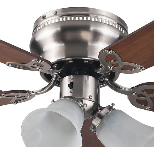 Ventilador Techo Brisa3luces 45202 42pulg Níquel Cinco Aspas 1.067 M 60 Níquel Cepillado Wengue/teca Mdf 5