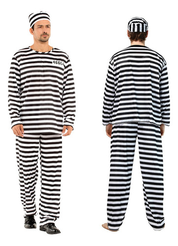 Disfraz De Preso Para Hombre, Uniforme De Prisionero 1