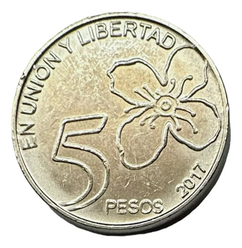 Combo De 8 Monedas De 5 Pesos Argentina 2017 Acero Niquelado (Usado)