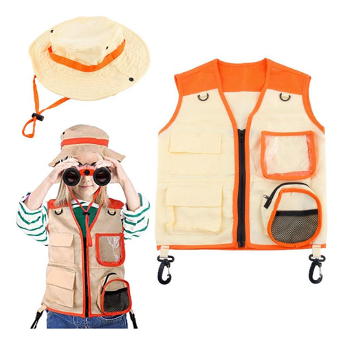 Kit Explorador Al Aire Libre Para Niños, Juego De Chaleco Y Sombrero, Kit De Explorador, Juego De Rol, Cosplay Para Explorador De Insectos, Zookeeper