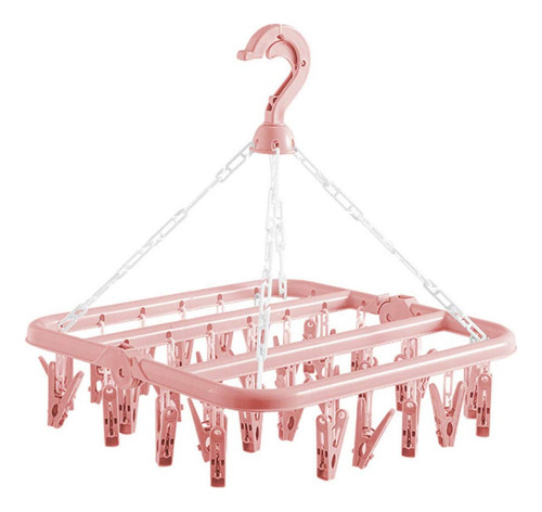Percha De Ropa Plegable Para Secar Ropa Con 32 Clips,ganchos
