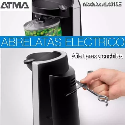 Abrelatas Electrico Destapador Y Afilador Atma Al4010e Gtia!