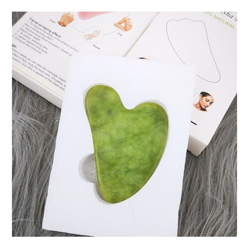 Guasha Piedra Jade Verde Masajeador Facial