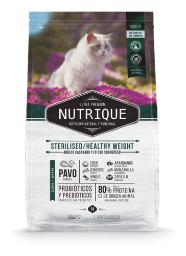 Alimento Nutrique Weight Steril Para Gato Adulto 7,5 Kg