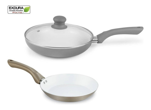 Imagen 1 de 9 de Sarten Cerámica Blanco Marca Exdura 26cm Cocina/topes
