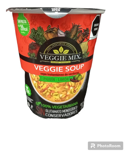 Sopa Instantánea De Verduras Veggie Mix Piquín Limón 26 G