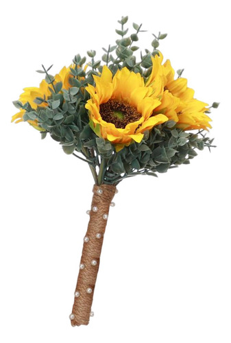 Noiva Bouquet Decoração Primavera Girassóis Artificiais