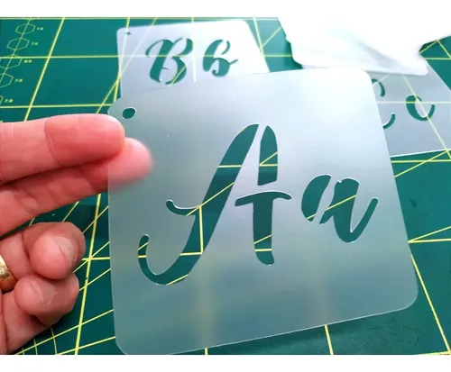 Stencil Letras Separadas Cursivas Molde Alfabeto 5cm Altura | MercadoLivre