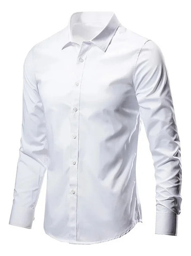 Camisa Casual De Manga Larga De Corte Ajustado Estilo Corean