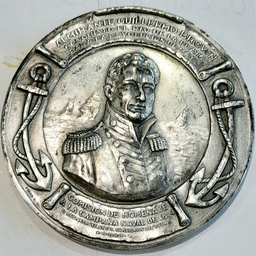 Medalla Placa Almirante Guillermo Brown Fragata Hercules 7cm