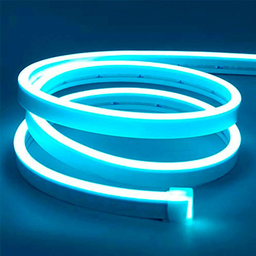 Fita Led Neon Mangueira 120 Leds Ip65 5 Metros Fonte Luz Azul Claro