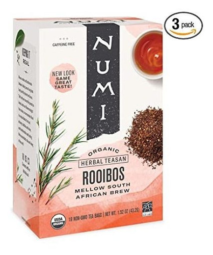 Numi Té Orgánico De Rooibos, 18 Contador De Cajas De Bolsita