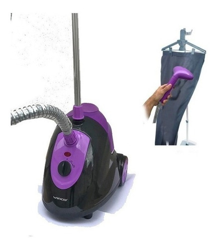 Imagen 2 de 10 de Plancha A Vapor Vertical Vaporizador Ropa Winco W207 +percha