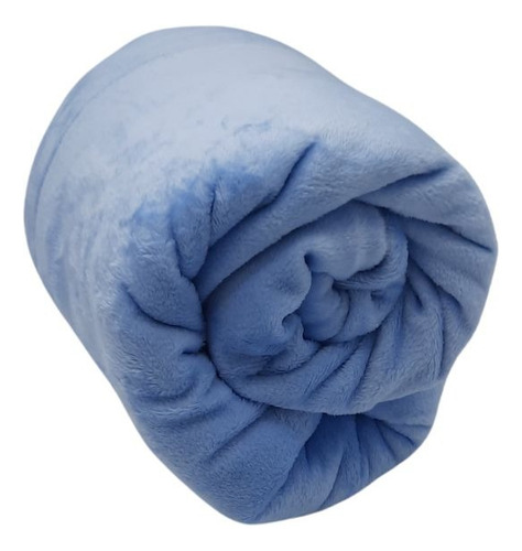 Frazada Manta Flannel 2 1/2 Plazas Polar Termica Suave Color Celeste Diseño De La Tela Lisa