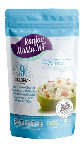 Kit 2 Arroz Massa De Konjac 270g - Somente 9 Calorias