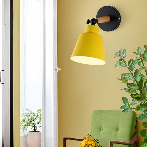 Lámpara De Pared Led De Madera Simple Y Creativa, Lámpara De