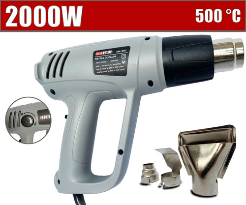 Imagen 2 de 7 de Pistola De Calor Aire Caliente 1500 Wt 2 Temperaturas