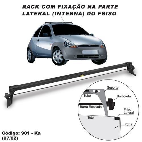 Rack De Teto Bagageiro Aco Ford Ka 2002