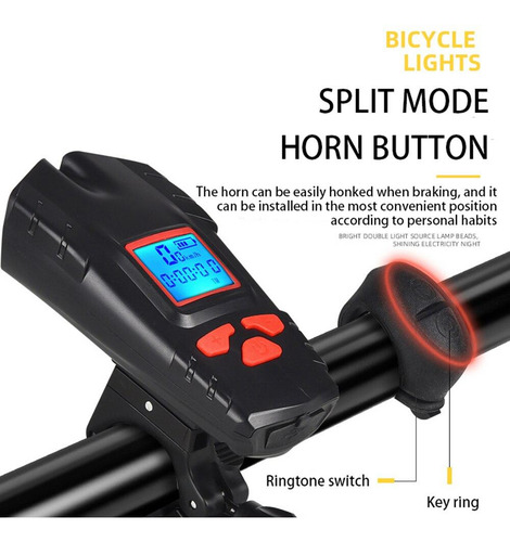 Luz Doble Para Bicicleta, Velocímetro, 4 Modos