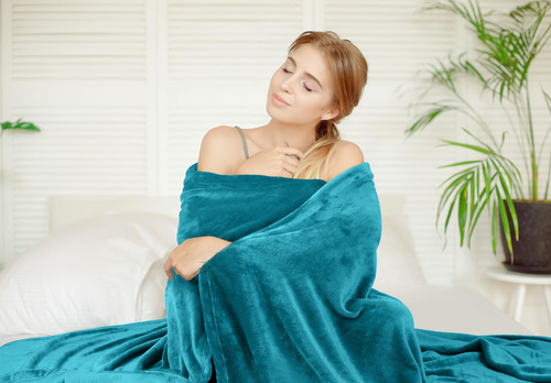 Manta Polar Blanket Utopia, Tamaño Completo, Color Turquesa,